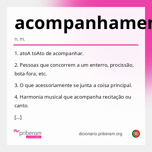 
   Significado de acompanhamento